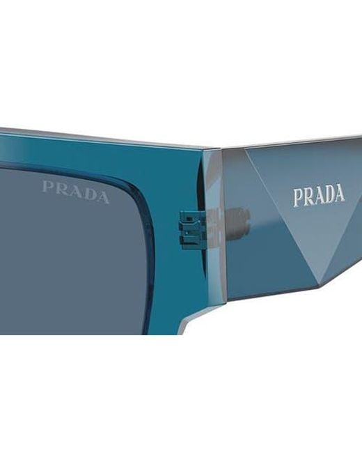 Prada Blue 54Mm Rectangular Sunglasses for men