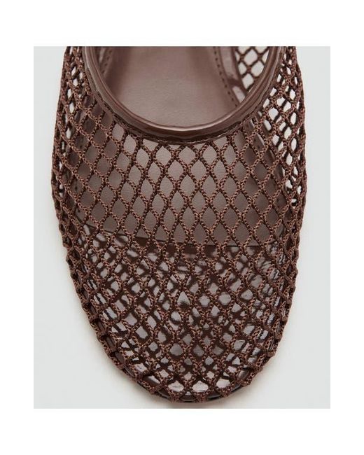 Mango Brown Ankle Strap Ballet Flat