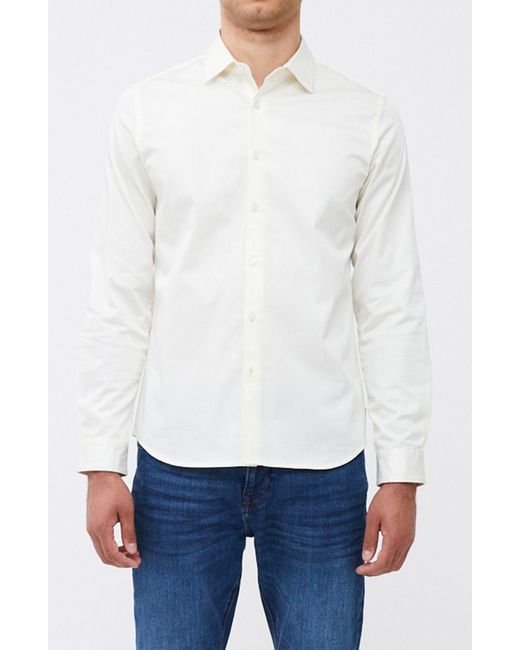 French Connection White Poplin Button-up Shirt for men