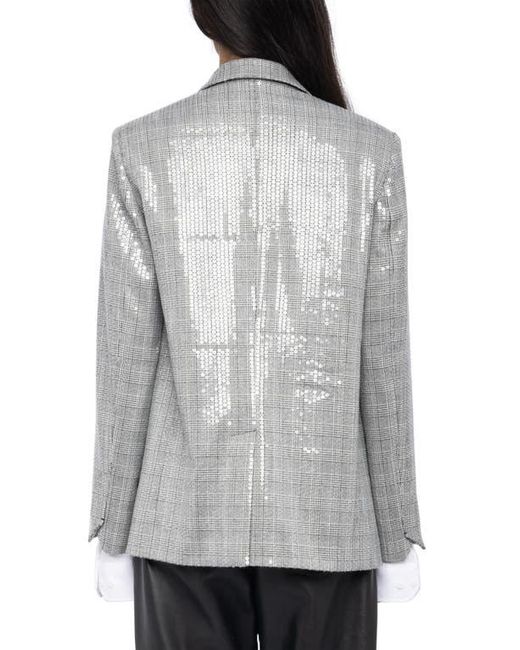 Zadig & Voltaire Gray Vanille Sequin Plaid Blazer