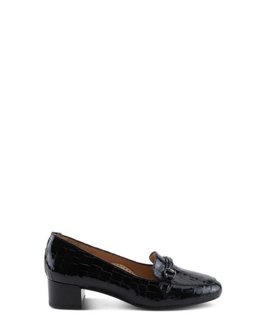 Spring Step Black Enda Croc Embossed Heel Loafer