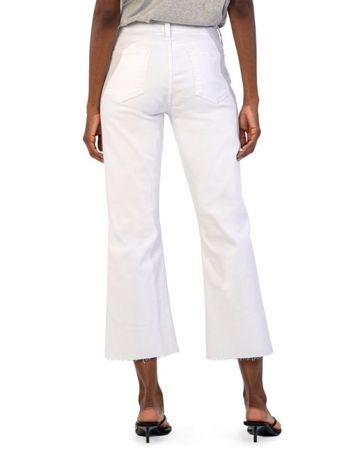 Kut From The Kloth White Kelsey High Waist Crop Flare Jeans