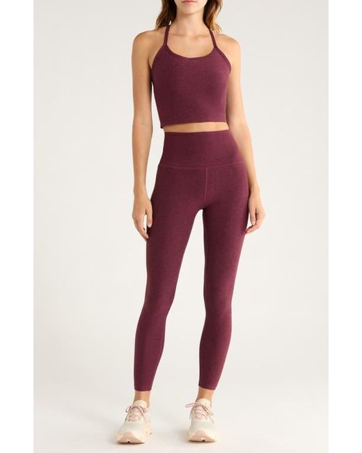 Beyond Yoga Purple Space Dye Slim Racerback Crop Tank