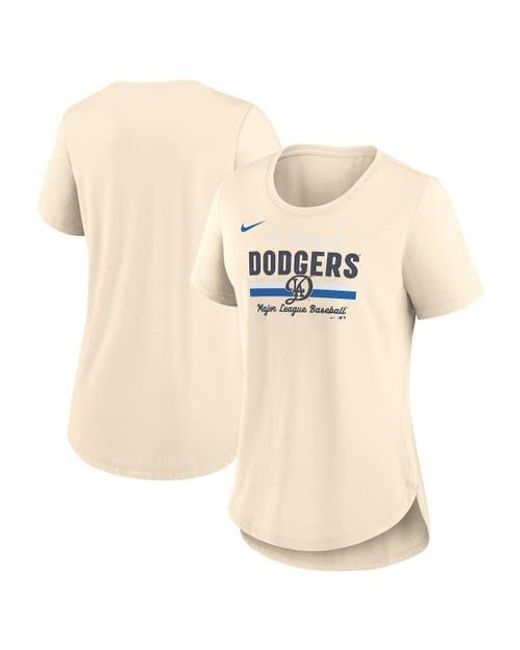 Nike Natural Los Angeles Dodgers City Connect Lockup Tri-Blend T-Shirt