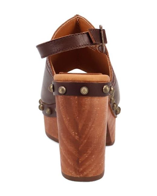 Dingo Brown Clover Slingback Platform Sandal