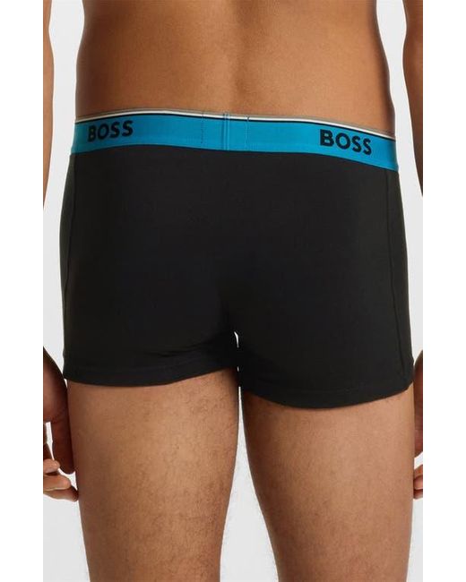 Boss Blue Assorted 3-Pack Power Stretch Cotton Trunks for men