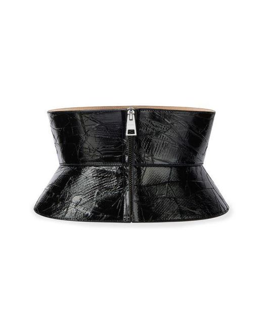 black patent leather corset belt