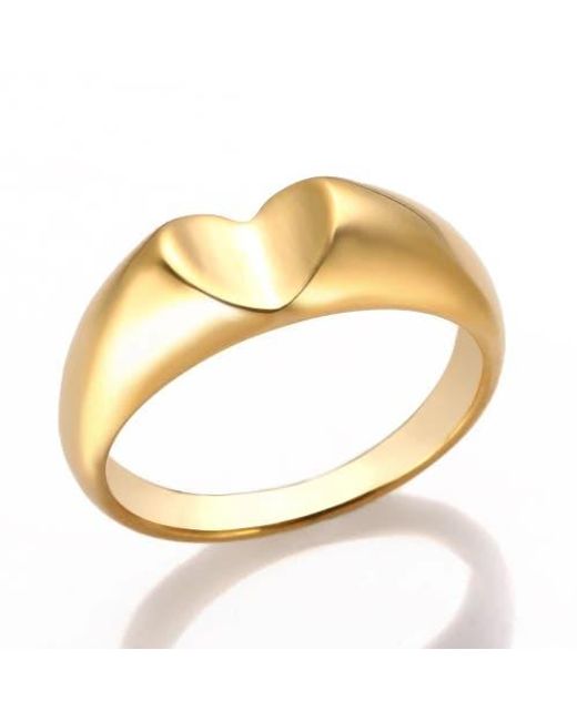 Mazin Jewels Metallic Heart Signet Ring