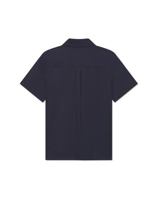 Les Deux Blue Kingsley Embroidered Camp Shirt for men