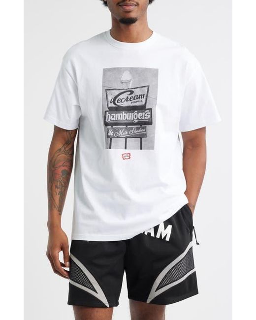 ICECREAM White Dive Graphic T-Shirt for men