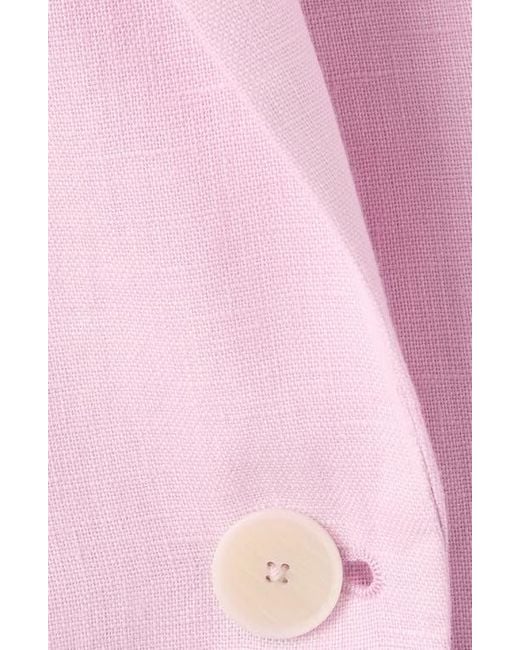 Mango Pink Linen Suit Blazer