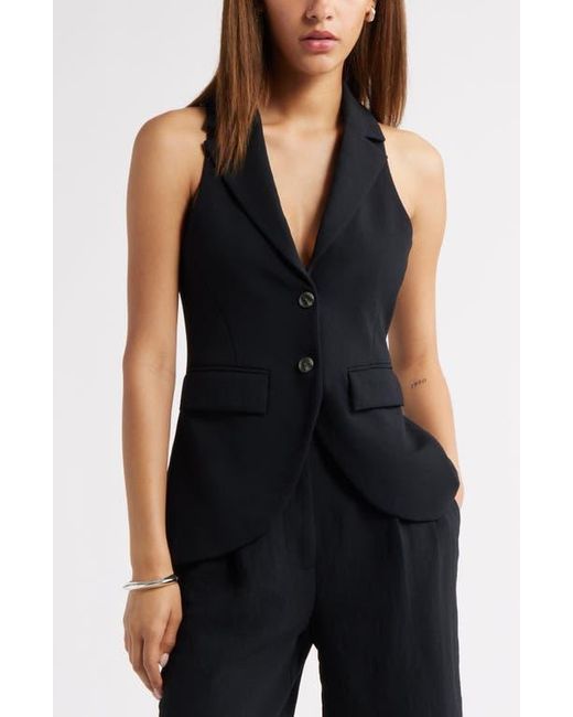 Open Edit Black The Curator Notched Lapel Vest