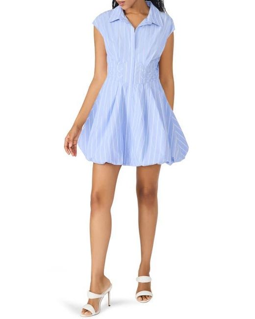 Steve Madden Blue Arielle Bubble Hem Minidress