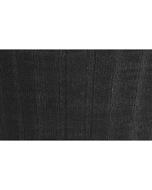 Canali Black Ribbed Wool Blend Socks for men