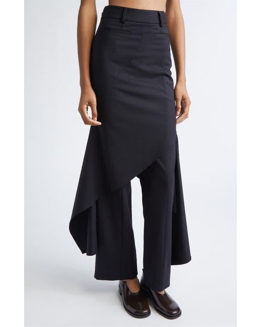 Monse Black Deconstructed Stretch Virgin Wool Skirt Pants