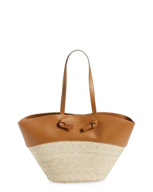 Altuzarra Brown Large Knot Straw & Leather Tote