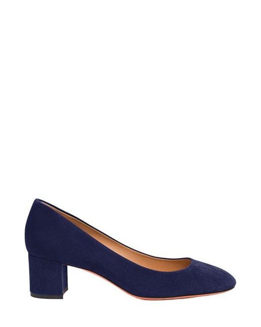 Santoni Blue Suede Low-Heel Pump