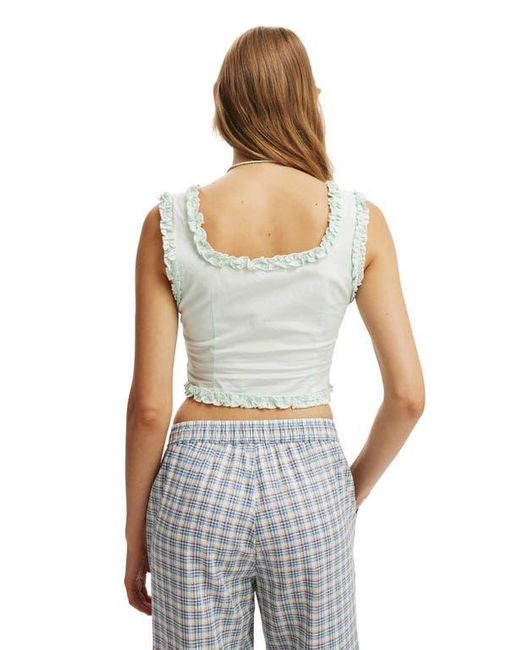 Cotton On White Emily Ruffle Top