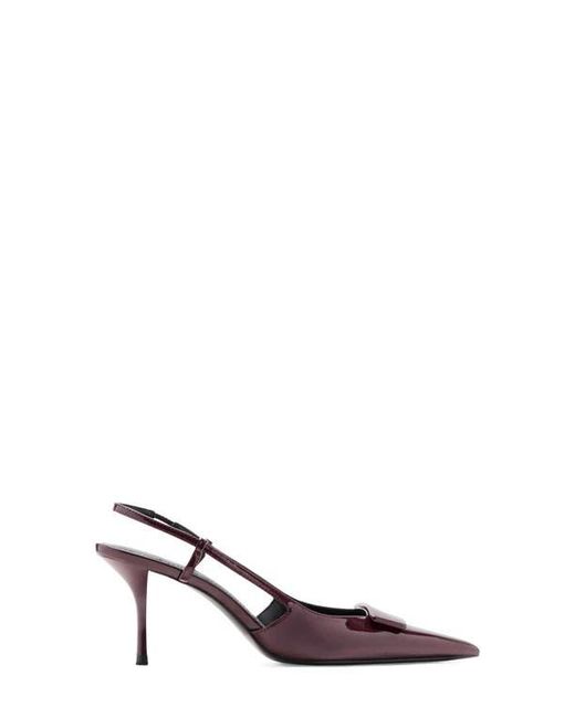 Mango White Pointed Toe Ankle Strap Pump