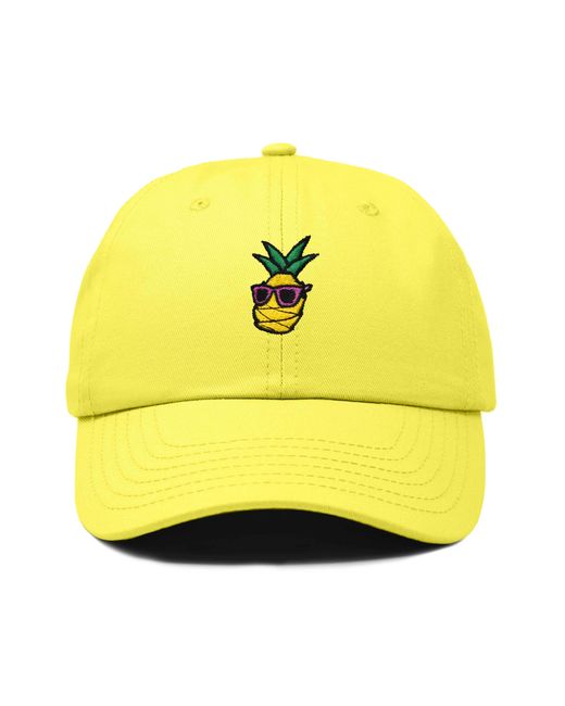 Alix Yellow Pineapple Embroidered Dad Hat for men