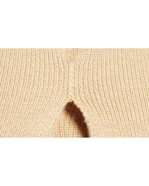 LUAR Natural Cutout Cap Sleeve Cotton Blend Sweater