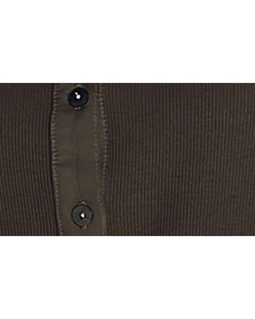 Bella Dahl Black Mixed Media Elbow Sleeve Popover Top