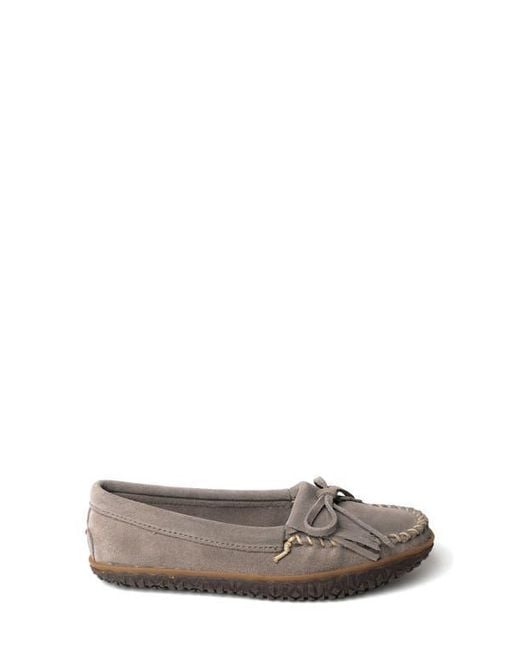Minnetonka Gray Kilty Tread Slipper