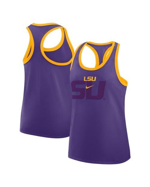 Nike Purple Lsu Tigers Primetime Tri-Blend Racerback Tank Top