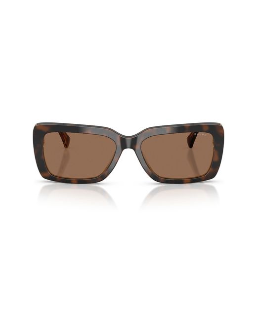 Ralph Lauren Brown 56Mm Rectangular Sunglasses
