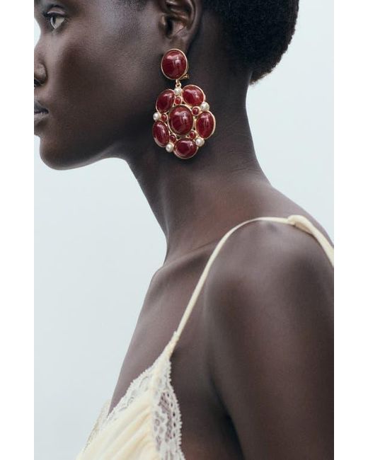 Mango Red Resin Drop Earrings