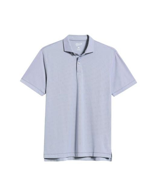 Johnnie-o Blue Solid Mesh Performance Jersey Polo for men