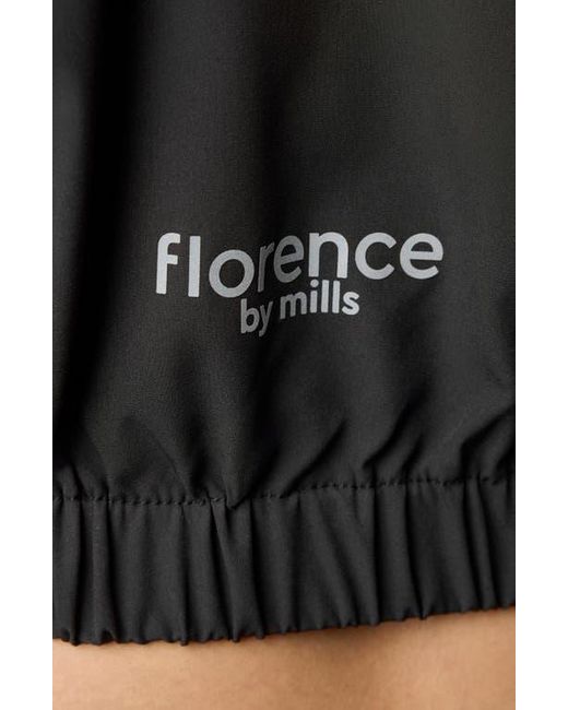 Florence By Mills Black Front Zip Hooded Crop Track Jacket