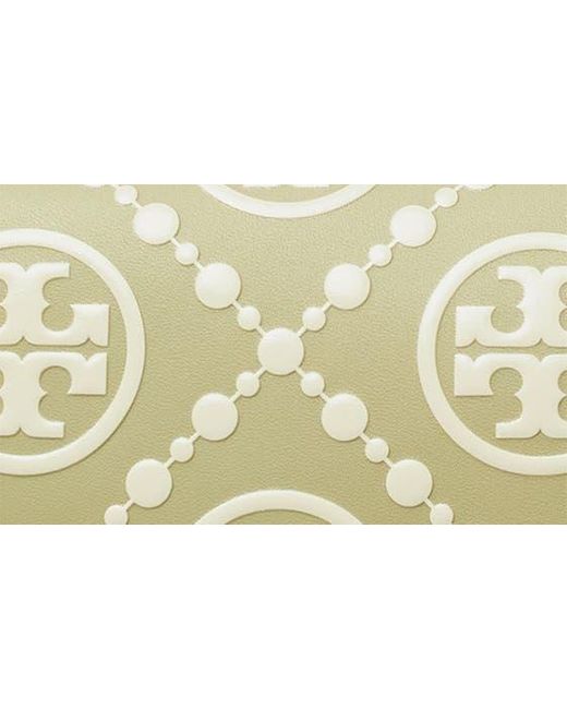 Tory Burch Metallic T-monogram Embossed Leather Wallet On A Chain