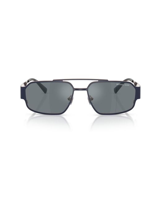 Michael Kors Gray Cape Town 58Mm Rectangular Sunglasses for men
