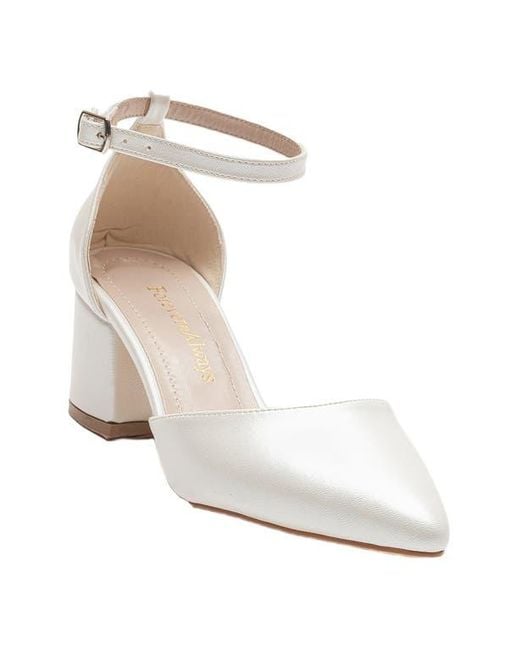 Forever & Always Shoes White Marcelle Low Block Heel Pumps