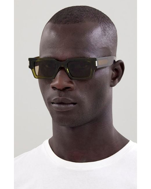 Saint Laurent Green 50mm Rectangular Sunglasses for men