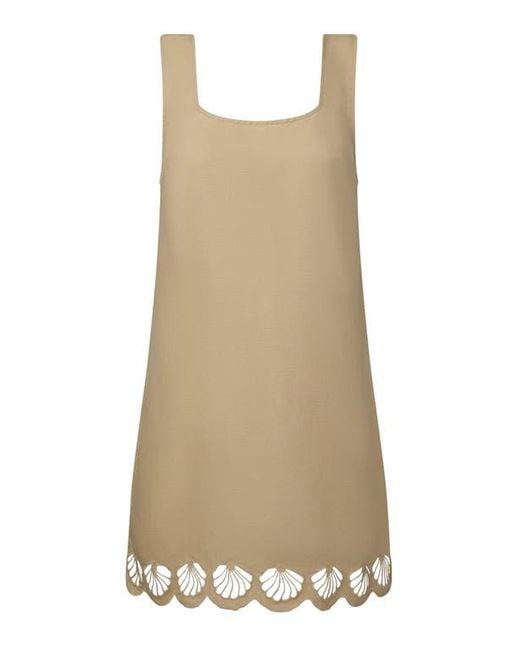 Onia Natural Air Linen Scallop Mini Dress