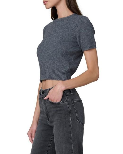 Joe's Jeans Blue The Steph Shrunken Short Sleeve Sweater