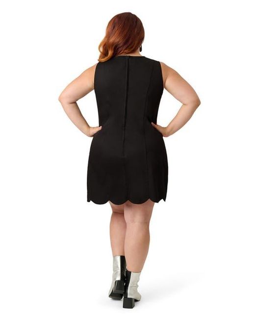 Smak Parlour Orange Plus Size Stripe Scallop Mini Dress