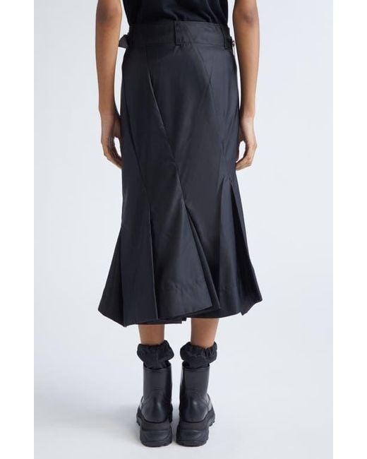 Sacai Black Insulated Nylon Twill Skirt