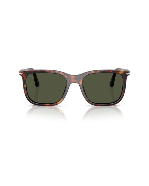 Persol Brown 53Mm Rectangular Sunglasses for men