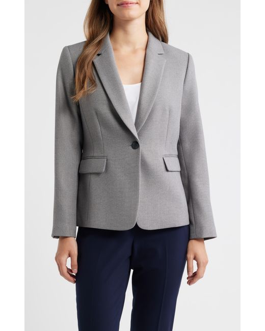 Tahari Gray One-Button Blazer