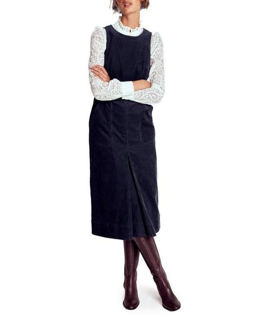 Boden Blue Ula Sleeveless Corduroy Midi Dress