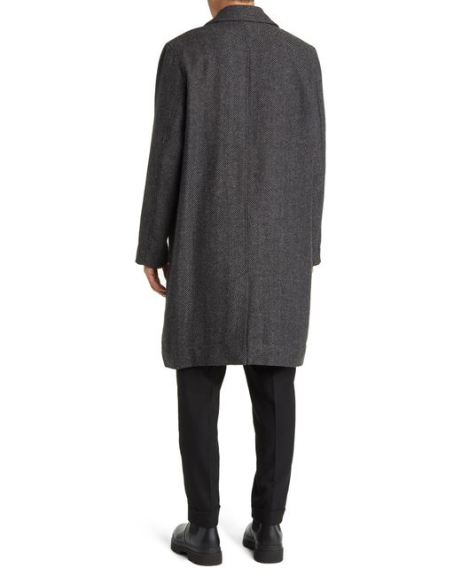 Wax London Chester Wool Herringbone Coat in Gray for Men Lyst