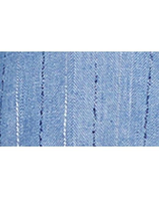 L'Agence Blue Chamberlain Stripe Cotton Blend Blazer