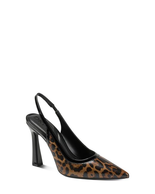 DKNY Black Cinette Slingback Pointed Toe Pump