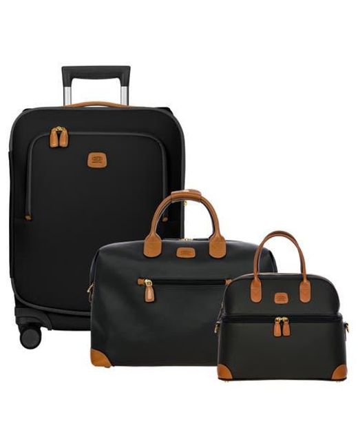 Bric's Black Firenze Softside 30 Large Checked Compound Spinner Luggage