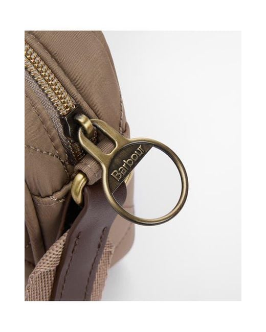 Barbour Brown Quilted Nylon Crossbody Bag