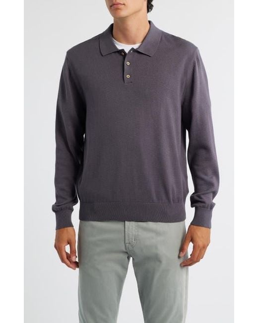 Alex Crane Blue Feather Organic Cotton Polo Sweater for men