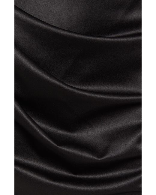House Of Cb Black Adrienne Satin Strapless Gown